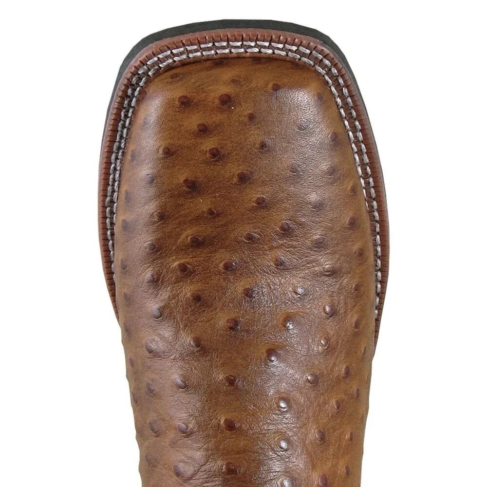 Smoky Mountain Men’s Danville Cowboy Boots 14EE Cognac Ostrich Print Leather - Picture 6 of 10
